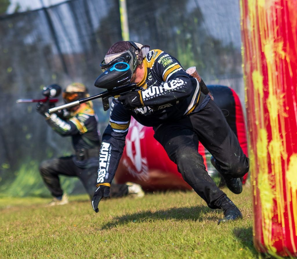 Greg Mantalvo playing paintball